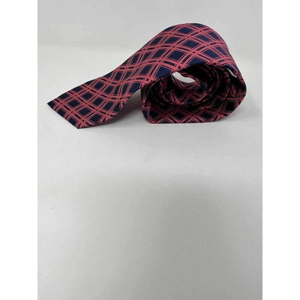 Gianfranco Italy Pink , Blue ‎ Geometric Print Men's Tie 3 1/4